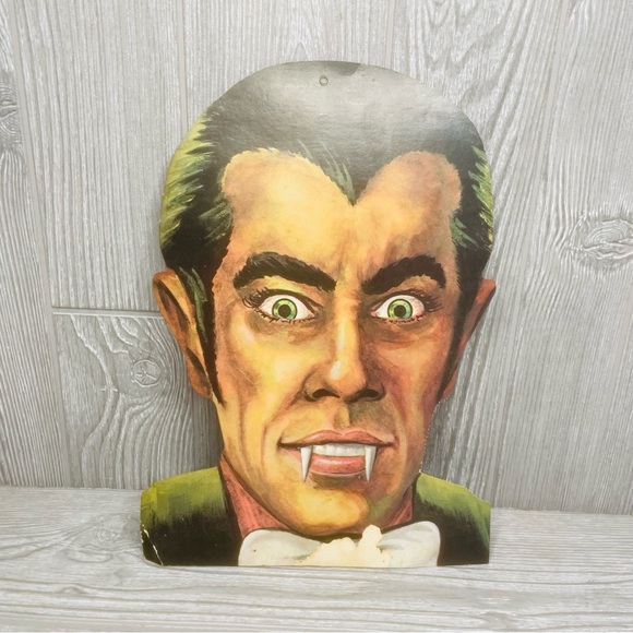 vintage eureka Count Dracula die cast cardboard double side halloween decoration